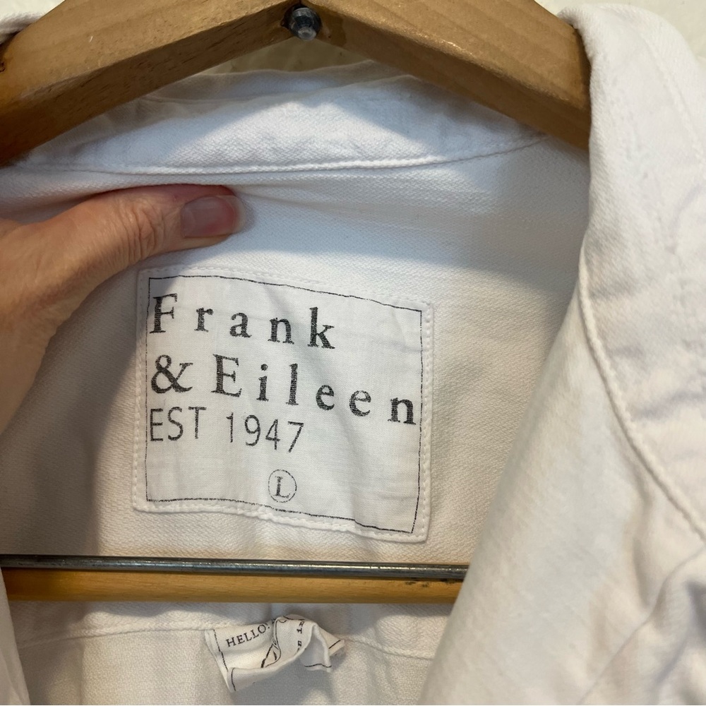 Frank & Eileen Mary Dress Shirtdress White Large L - Picture 6 of 11